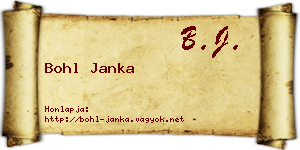 Bohl Janka névjegykártya
